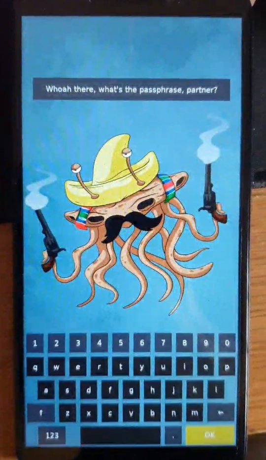 flumph's full disk encryption unlock screen